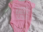 Baby Romper Sorry Daddy Pink/White 0-3months